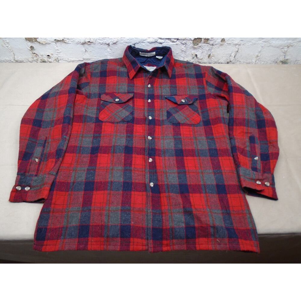 Northwest Territory Men’s Vintage Insulated Wool Flannel Outdoor Shirt Large